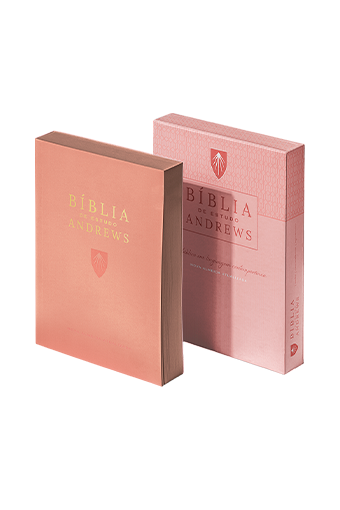 Biblia de Estudo de Andrews Capa Couro Rosa NAA (CPB)